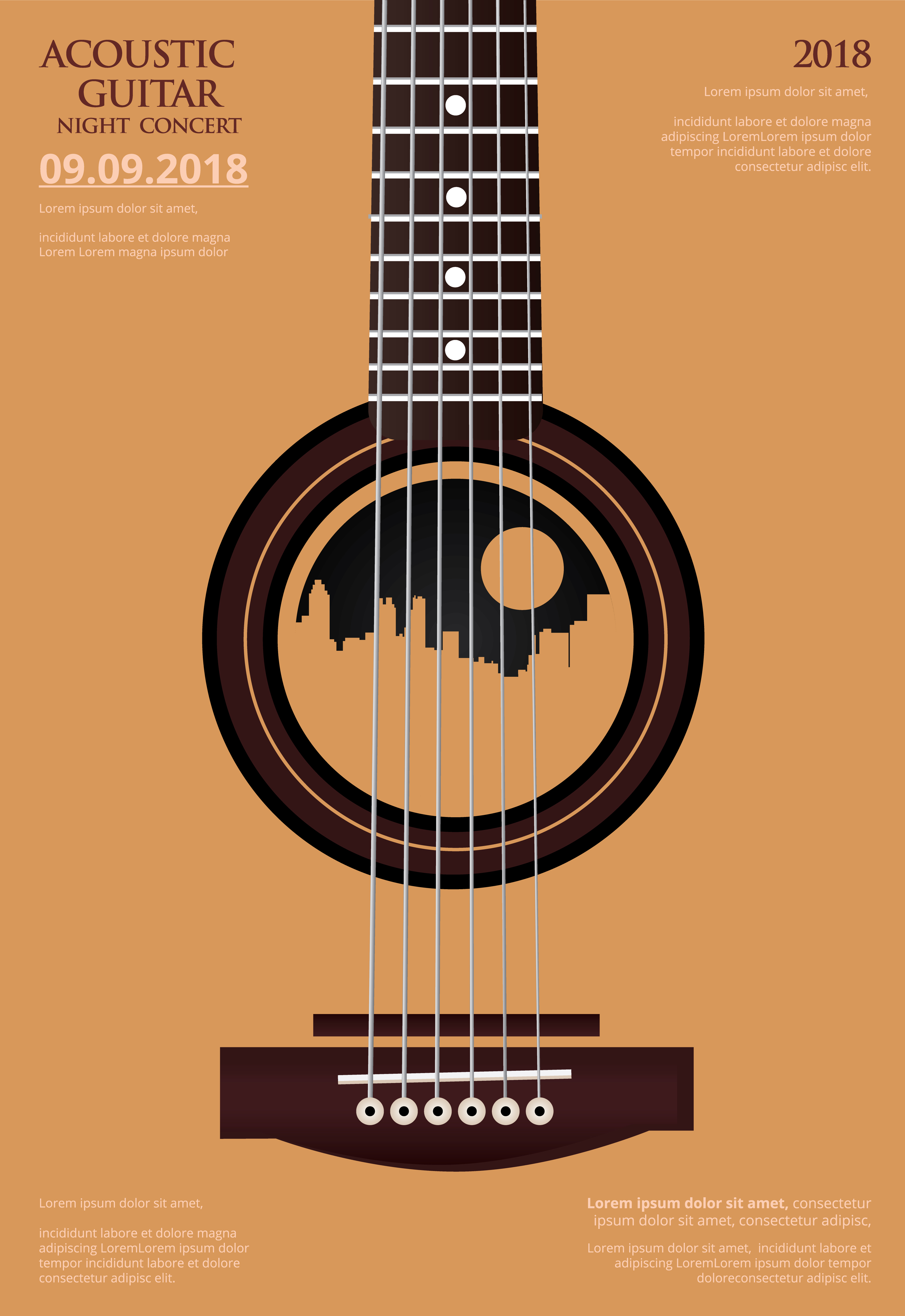 Illustration vectorielle de guitare concert affiche fond modèle 641579 -  Telecharger Vectoriel Gratuit, Clipart Graphique, Vecteur Dessins et  Pictogramme Gratuit