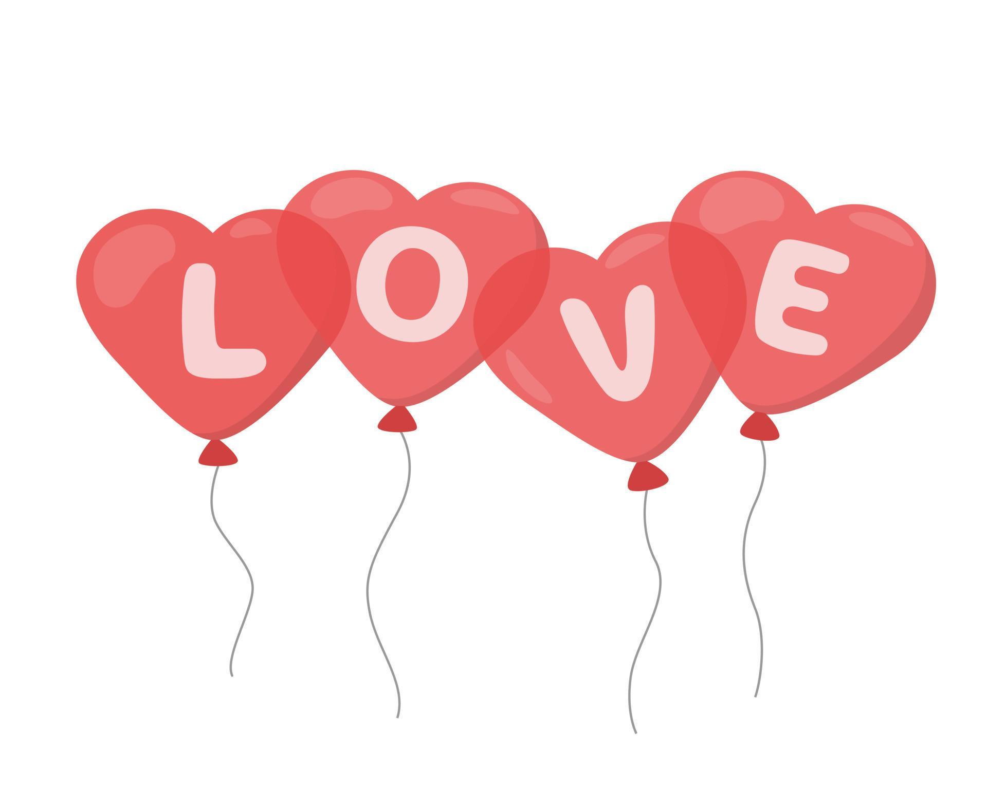 ballons avec l'inscription love. 6425729 Art vectoriel chez Vecteezy