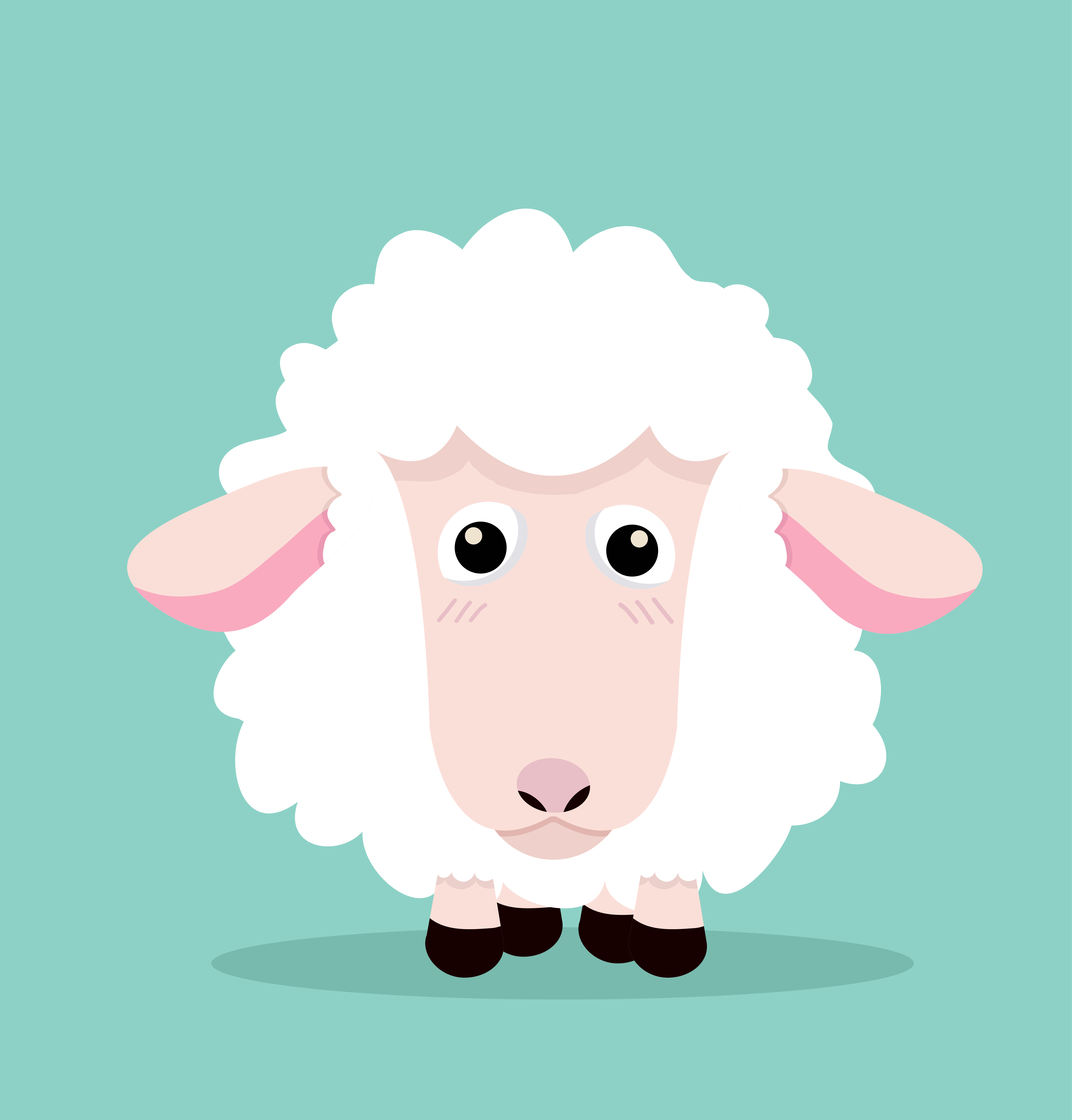 Dessin animé mignon petit mouton 661236 Art vectoriel chez Vecteezy