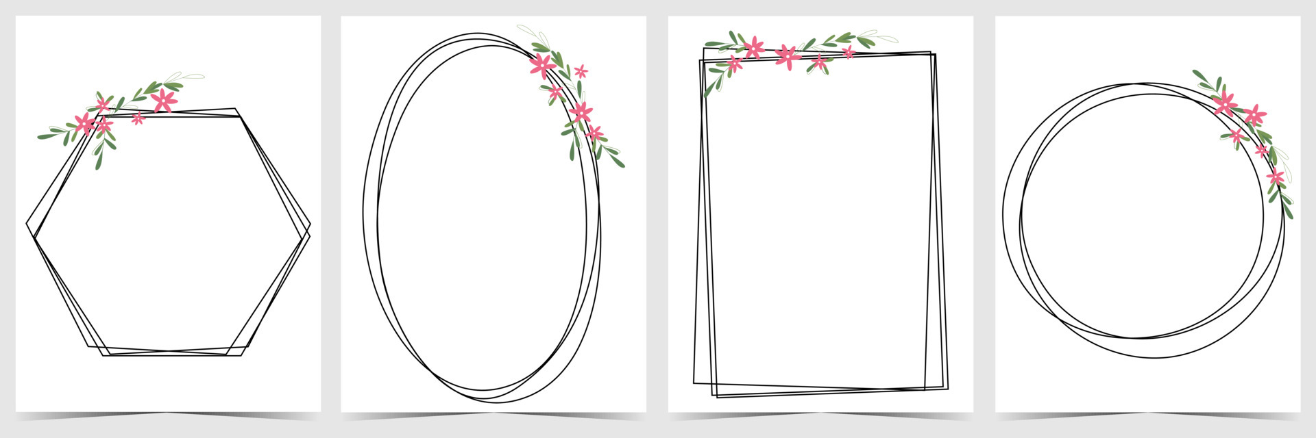 cadre de fleur pour fond d'invitation de mariage ou carte de voeux