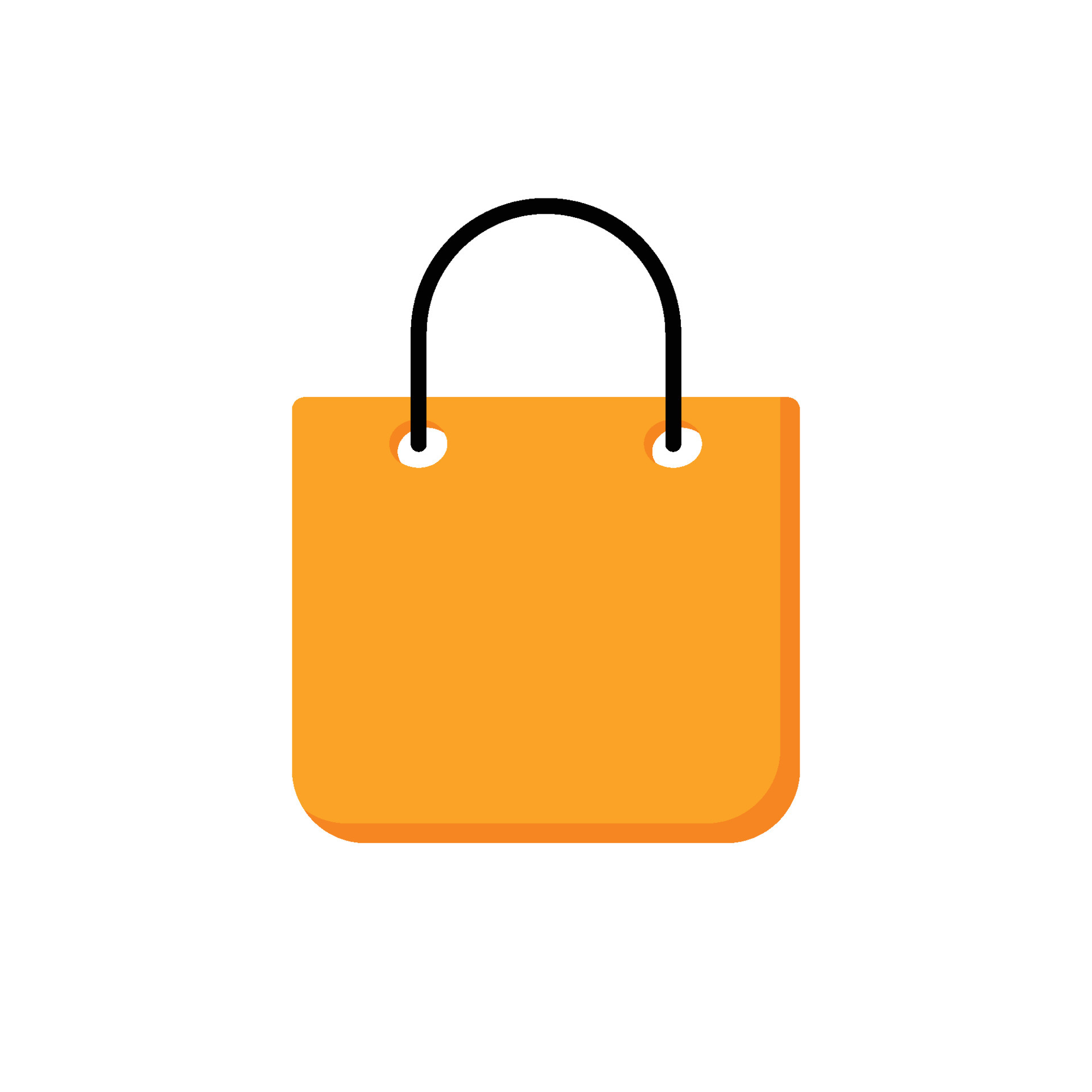icône de sac shopping orange isolé sur fond. pictogramme plat moderne,  affaires, marketing, concept internet. symbole vectoriel simple à la mode  pour la conception de site Web ou bouton vers l'application mobile.