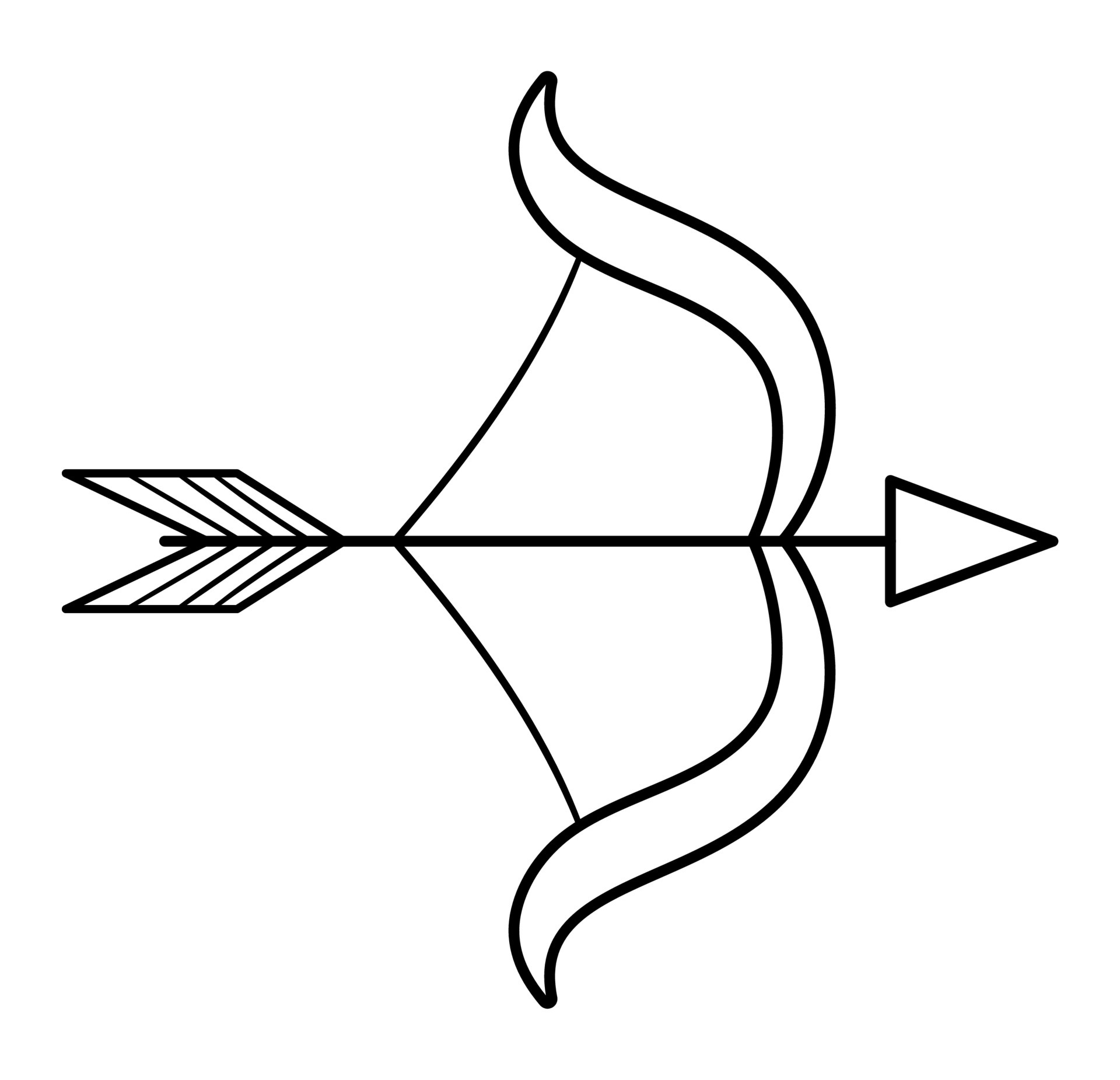 arc noir et blanc de vecteur avec l'icône de flèche. armure de