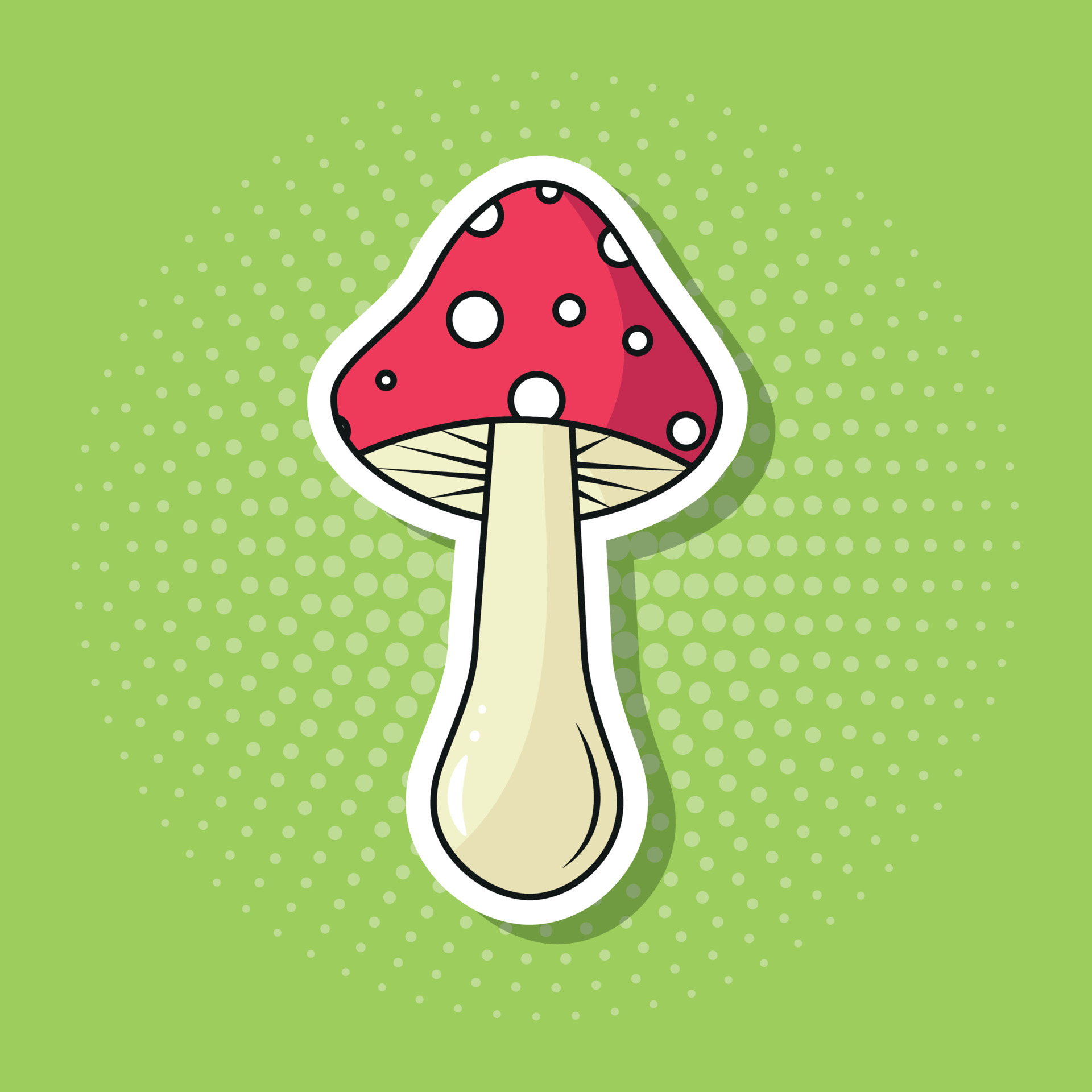 champignon agaric de mouche dans un autocollant de style pop art 6920610  Art vectoriel chez Vecteezy