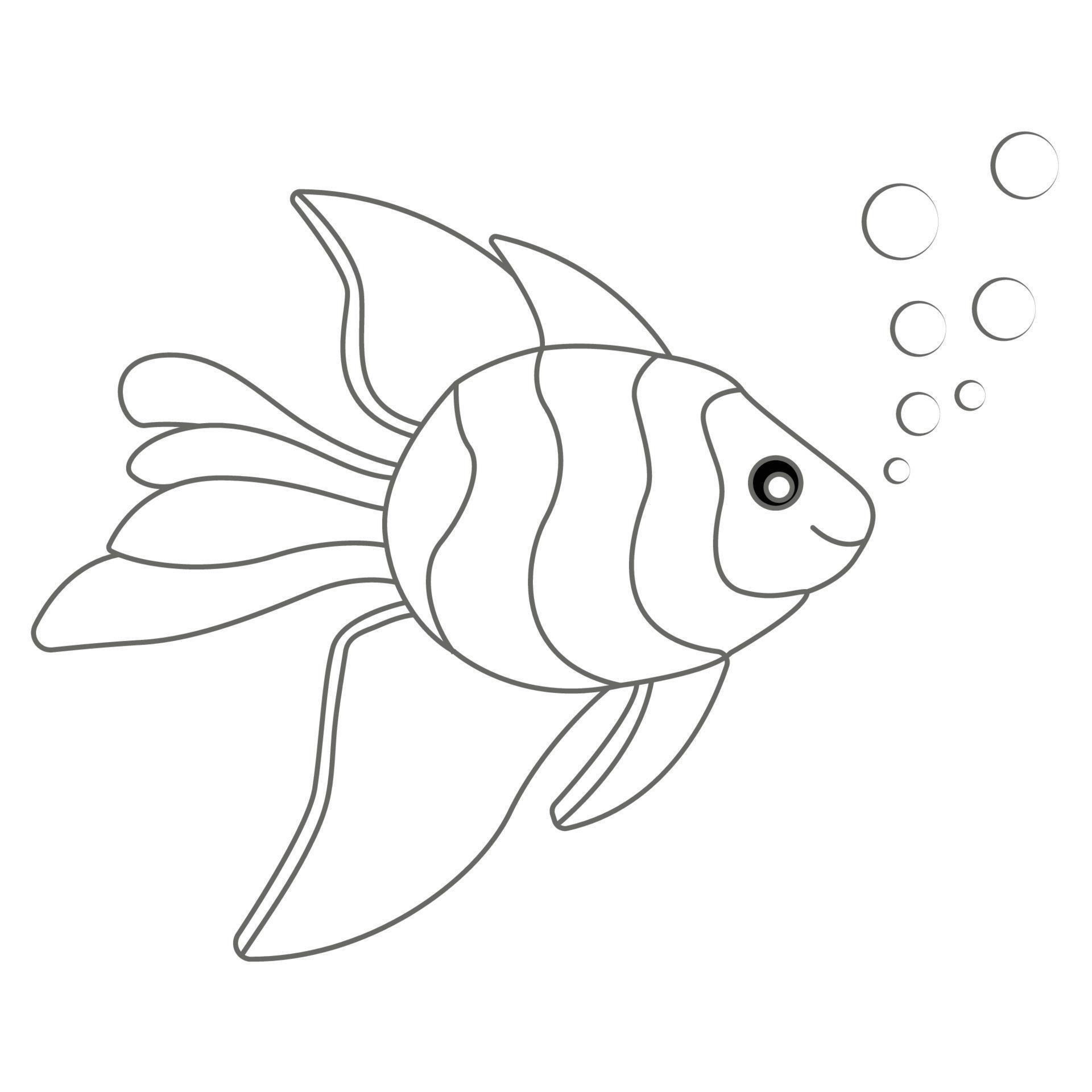 Coloriage poissons dans l'eau