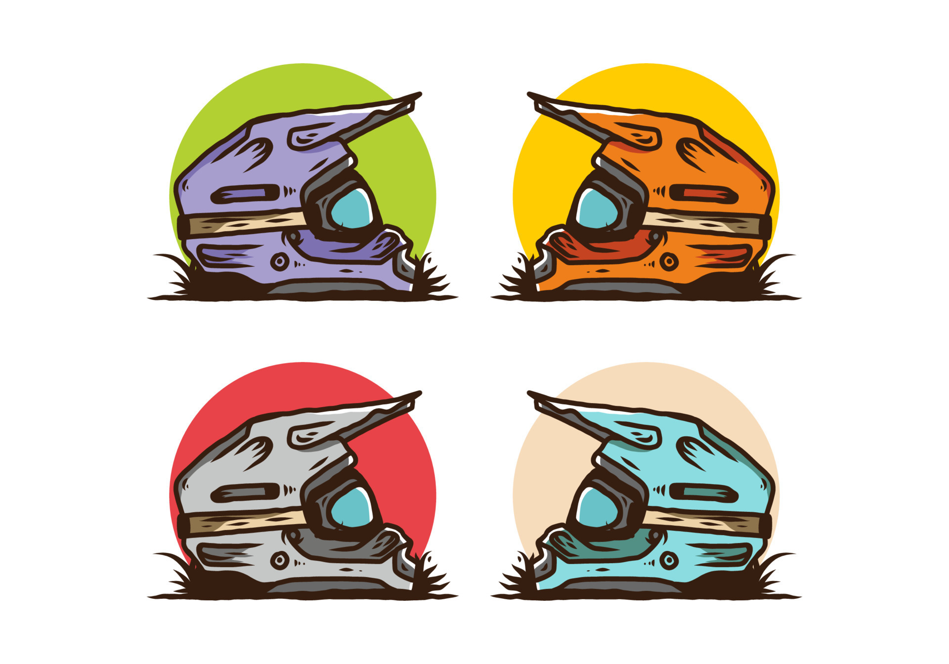 Illustration Vectorielle De Casque De Motocross