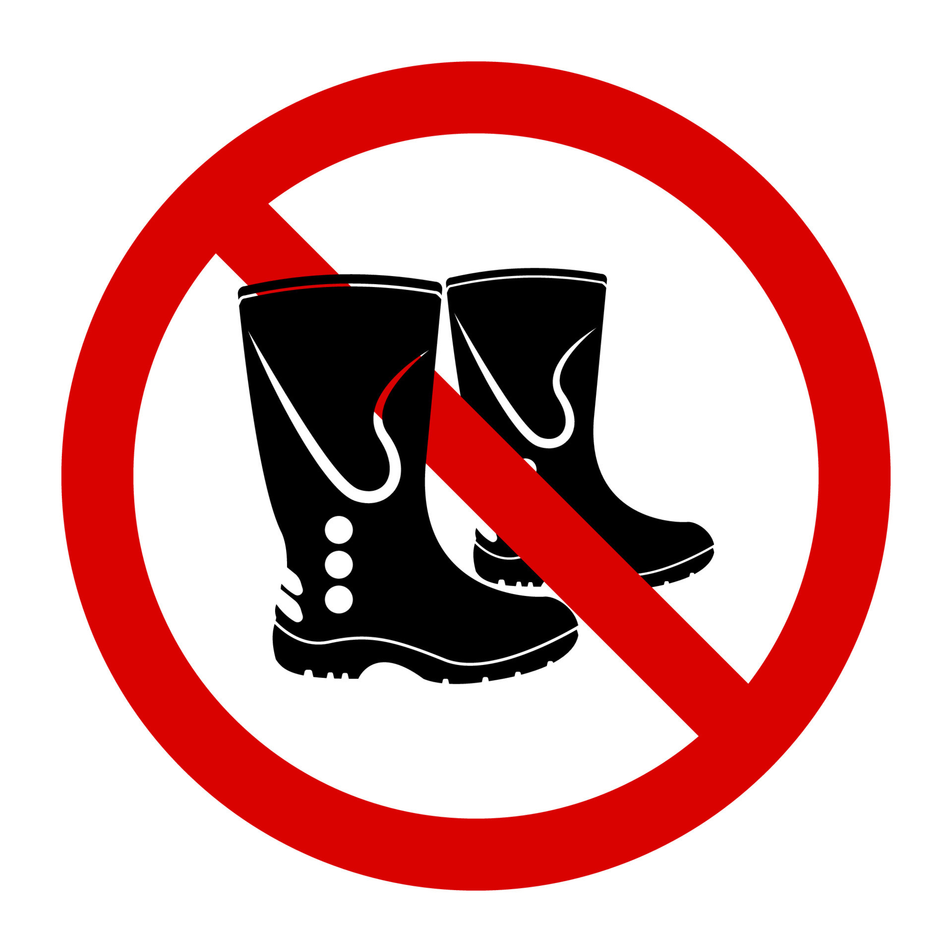 Aucun Symbole De Bottes Boueuses. Panneau D'interdiction Bottes De Pluie.  Icône D'interdiction D'avertissement Rouge. Illustration Vectorielle Isolée  Sur Blanc Pictogramme Noir Simple. Enlever Vos Chaussures. Banque D'Images  et Photos Libres De Droits.