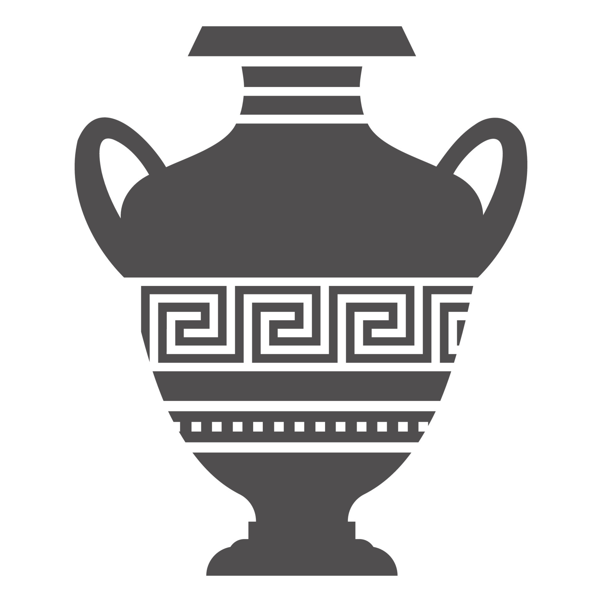 silhouette de vase grec. ancienne amphore et pot à motif de méandres.  illustration de glyphe. terre cuite céramique faïence. vecteur. 9238651 Art  vectoriel chez Vecteezy