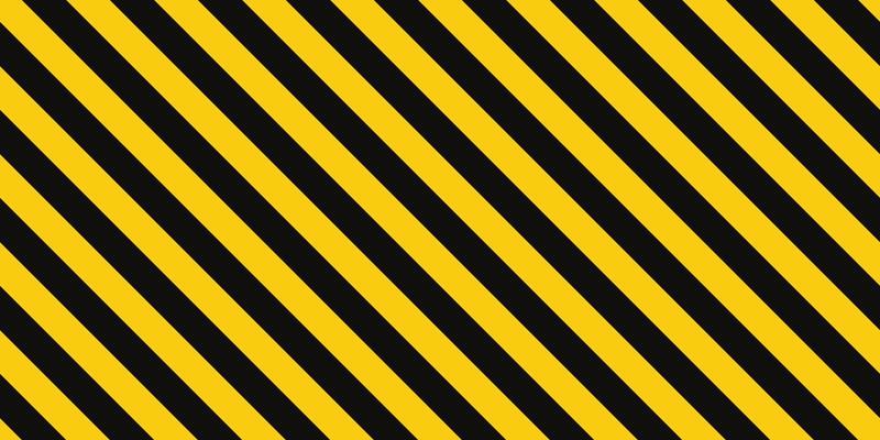 Poster Danger des bandes de diagonale jaune et noir texture