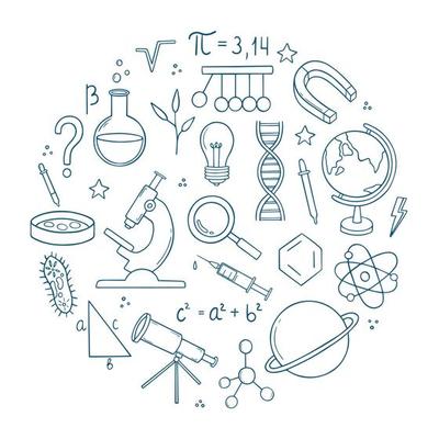 objet scientifique dans le style doodle 3160702 Art vectoriel chez