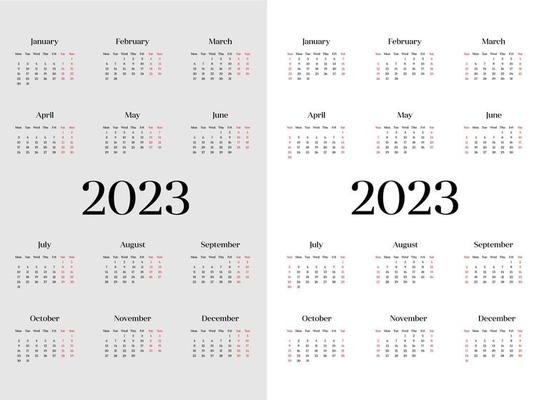 page de calendrier pour novembre 2023, planificateur mural au design  coloré. la semaine commence le lundi. 13358919 Art vectoriel chez Vecteezy