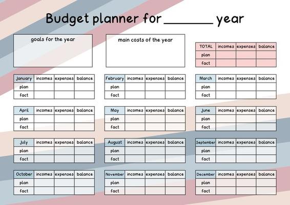 planificateur de budget mensuel et hebdomadaire. format a4 6412526 Art  vectoriel chez Vecteezy