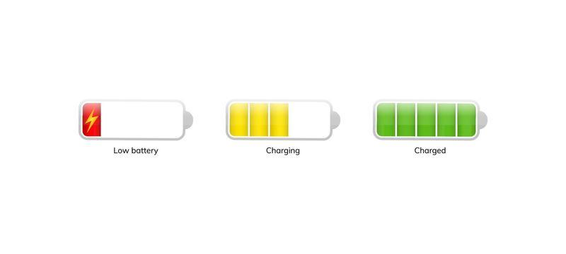 niveau de charge de la batterie collection de jeu de niveau 2514663 Art  vectoriel chez Vecteezy