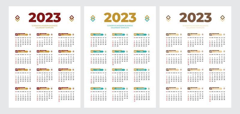 modèle de calendrier 2023 3059905 Art vectoriel chez Vecteezy