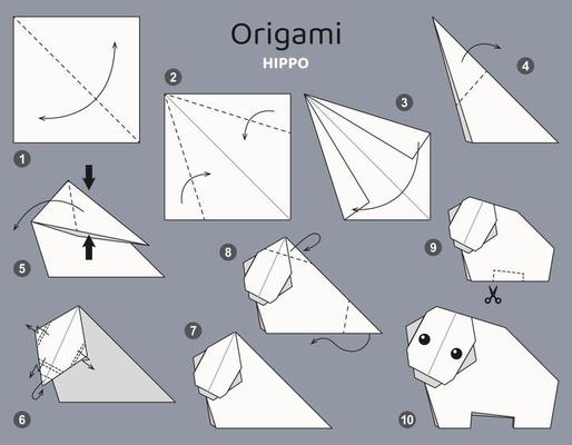 tutoriel de schéma d'origami de tortue modèle mobile. origami pour les  enfants. étape par étape comment faire une jolie tortue en origami.  illustration vectorielle. 12855596 Art vectoriel chez Vecteezy