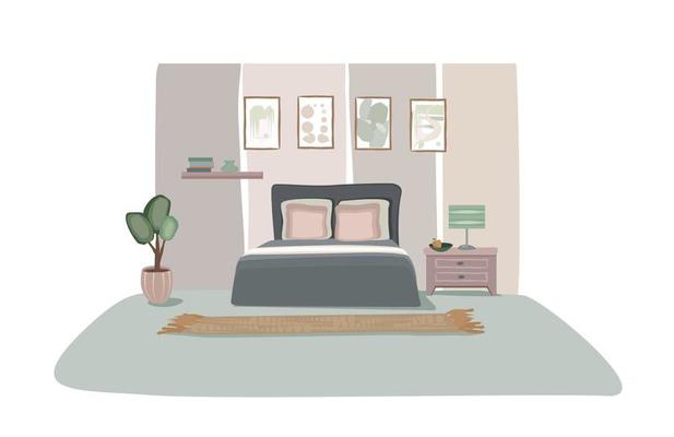 design d'intérieur de chambre vide avec des meubles 3627147 Art vectoriel  chez Vecteezy