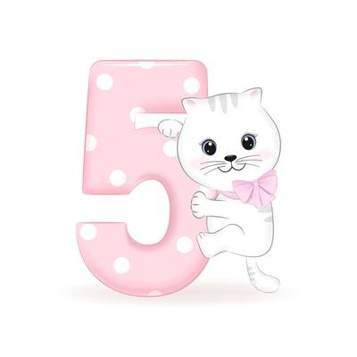 mignon petit chat, joyeux anniversaire 2 ans 19520239 Art vectoriel chez  Vecteezy