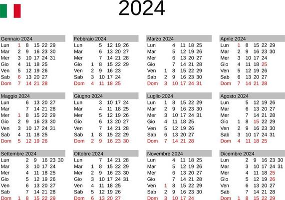 Calendrier 2024 Italie retro