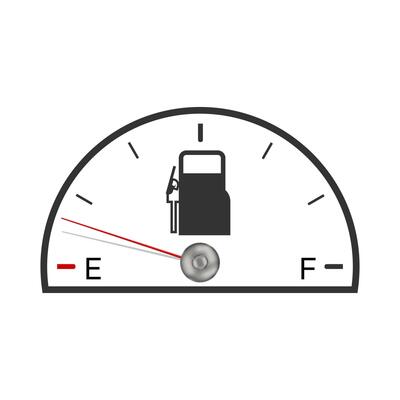 Illustration De La Jauge De Carburant Avec Une Flèche Sur Un