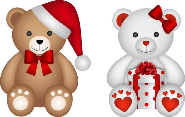 CBOSNF Ours en Peluche,20cm Poupée ours de Noël,Dessin animé Mignon  Cadeaux,Plush Bear Oreiller Poupées Coussin Décoratif pou