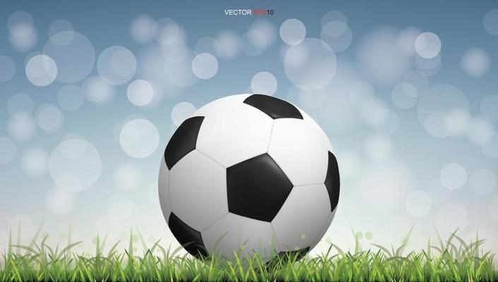 Fond Abstrait Avec Bokeh Et Fumée Comportant Un Ballon De Football Flottant  Dans Un Stade De Football
