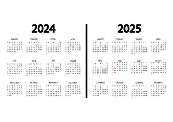 Calendrier 2024 Année La Semaine Commence Le Dimanche Conception