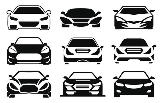 Modèle De Logo De Symbole De Voiture, Silhouette Vecteur Stylisée Clip Art  Libres De Droits, Svg, Vecteurs Et Illustration. Image 69262425