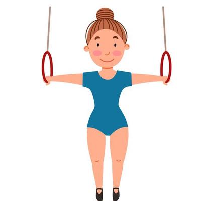 gymnastique sportive pour enfants. poirier sur la barre transversale. la  fille est engagée dans des acrobaties. 6146784 Art vectoriel chez Vecteezy