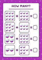 combien de bouteille de potion, jeu pour enfants. illustration vectorielle, feuille de calcul imprimable vecteur