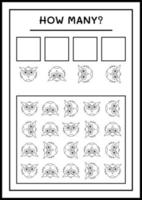 combien de chouette, jeu pour enfants. illustration vectorielle, feuille de calcul imprimable vecteur