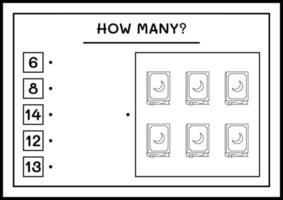 combien de livre, jeu pour enfants. illustration vectorielle, feuille de calcul imprimable vecteur