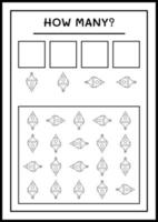 combien d'ornement de noël, jeu pour enfants. illustration vectorielle, feuille de calcul imprimable vecteur