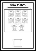 combien de calendrier de noël, jeu pour enfants. illustration vectorielle, feuille de calcul imprimable vecteur