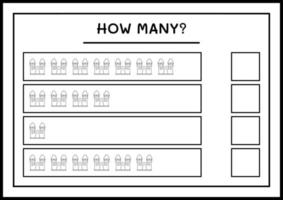 combien de château, jeu pour enfants. illustration vectorielle, feuille de calcul imprimable vecteur