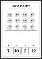 combien de citrouille, jeu pour enfants. illustration vectorielle, feuille de calcul imprimable vecteur