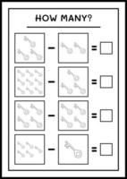 combien de clé, jeu pour enfants. illustration vectorielle, feuille de calcul imprimable vecteur