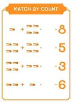 match par nombre d'agrafeuse, jeu pour enfants. illustration vectorielle, feuille de calcul imprimable vecteur