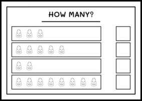 combien de citrouille, jeu pour enfants. illustration vectorielle, feuille de calcul imprimable vecteur