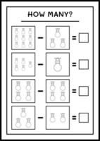 combien de lumières de noël, jeu pour enfants. illustration vectorielle, feuille de calcul imprimable vecteur