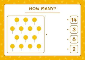 combien de sucette, jeu pour enfants. illustration vectorielle, feuille de calcul imprimable vecteur