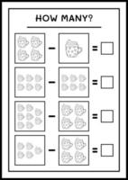 combien de tasse de noël, jeu pour enfants. illustration vectorielle, feuille de calcul imprimable vecteur