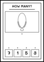 combien de pendentif, jeu pour enfants. illustration vectorielle, feuille de calcul imprimable vecteur