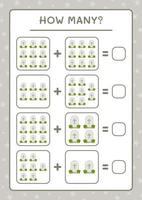 combien de pierre tombale, jeu pour enfants. illustration vectorielle, feuille de calcul imprimable vecteur