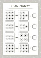 combien d'oeil, jeu pour les enfants. illustration vectorielle, feuille de calcul imprimable vecteur