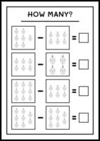 combien de crâne avec bougie, jeu pour enfants. illustration vectorielle, feuille de calcul imprimable vecteur