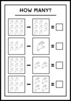 combien de main de zombie, jeu pour enfants. illustration vectorielle, feuille de calcul imprimable vecteur