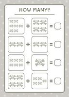 combien de crâne, jeu pour enfants. illustration vectorielle, feuille de calcul imprimable vecteur