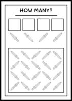 combien d'épée, jeu pour les enfants. illustration vectorielle, feuille de calcul imprimable vecteur