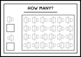 combien de fantômes, jeu pour enfants. illustration vectorielle, feuille de calcul imprimable vecteur