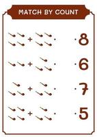 match par nombre de pipe à fumer, jeu pour enfants. illustration vectorielle, feuille de calcul imprimable vecteur