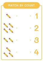 correspondance par compte de crayon, jeu pour enfants. illustration vectorielle, feuille de calcul imprimable vecteur